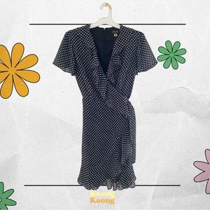 Tahari Petite Polka Dot Wrap Dress